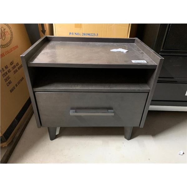 Grey Single Drawer Bed Side Table