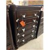 Image 1 : Cherry Wood Style Ornate 5 Drawer Chest of drawers