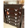 Image 2 : Cherry Wood Style Ornate 5 Drawer Chest of drawers