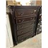 Image 1 : Cherry Wood Style Ornate 5 Drawer Chest of drawers