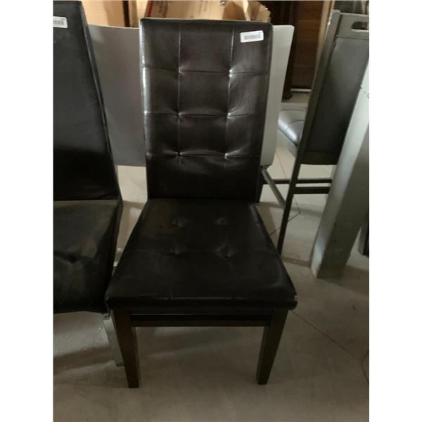 Brown Leather Studded back dinning chair
