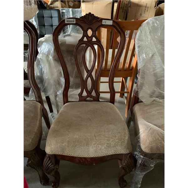Cherry Wood Framed Upholstered dinning chairs - LOT of 8