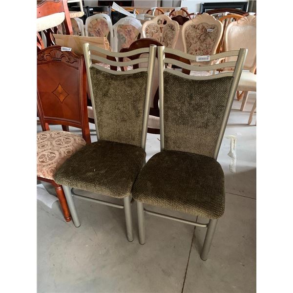 Metal Framed upholstered Dinning Chairs - LOT of 2