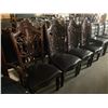 Image 1 : Cherry Wood Carved Wood Back Leather seat Dinning Chairs - LOT of 4