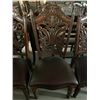 Image 3 : Cherry Wood Carved Wood Back Leather seat Dinning Chairs - LOT of 4