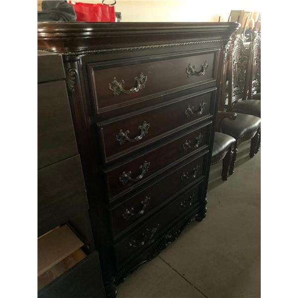 5 Drawer High Chest of drawers cherry wood