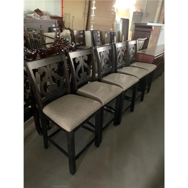 Dark Espresso Upholstered dinning chairs - LOT of 5