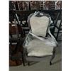 Image 1 : Queen Anne Solid Wood cream Upholstered Arm Chair