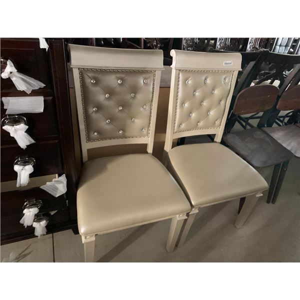 Opal Wood & Leather dinning Chairs - LOT of 2