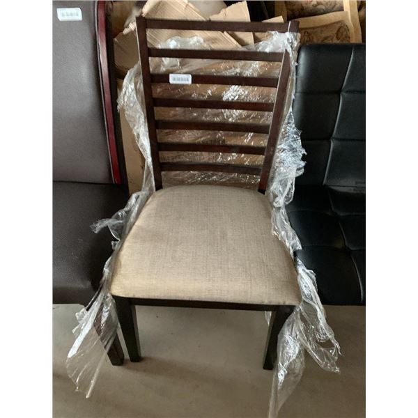 Wood Slat Back Upholstered side chair