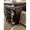 Image 2 : Dark Wood Curved Front Gents Dresser Chest 6 Drawer