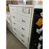 Image 2 : White Laquer 5 Drawer silver trim chest - crack on back