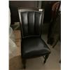 Image 1 : Leather studded Back wood trim chair