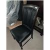 Image 2 : Leather studded Back wood trim chair