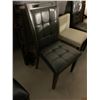 Image 1 : Grey Padded Leather wood trimmed dinning chair