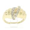 Image 1 : 14k Solid Gold Twist Diamond Embellished Ladies Simple Yet Unique Cocktail Ring