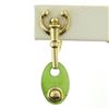 Image 3 : Estate 14k Yellow Gold Oval Disk Jade Screw On Drop Dangle Earrings