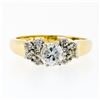 Image 4 : 14K Yellow Gold .85 ctw Round Diamond Solitaire Engagement Ring w/ Tiered Accent