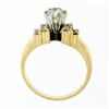 Image 8 : 14K Yellow Gold .85 ctw Round Diamond Solitaire Engagement Ring w/ Tiered Accent