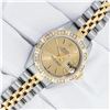 Image 2 : Rolex Ladies 2 Tone Sapphire Quickset Champagne Index And Diamond Bezel Watch