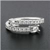 Image 2 : New 14k White Gold Emerald Cut & Round Diamond Moi et Toi Bypass Stack Band Ring