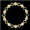 Image 8 : 18k Yellow Gold.70 ctw Bezel Round Sapphire & Diamond Circle of Life Pin Brooch