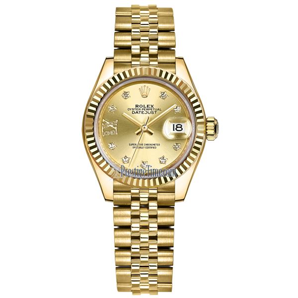 Rolex Datejust 28MM SS/YG with Diamond Bezel Model # 279383
