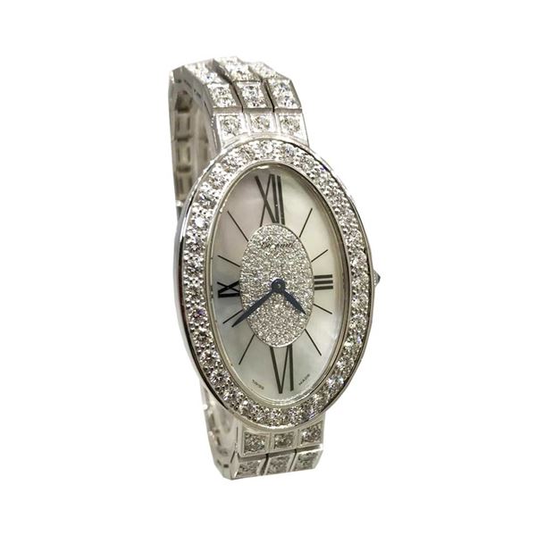 Chopard Oval Classiqie Full Diamond Prong Set Bracelet Model #106987/1001