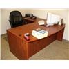 Image 1 : Complete Office:  L-Shaped Cherry Wood Finish Desk, High Quality Office Chair, Optiquest Monitor, In