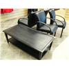 Image 1 : 4 High Quality Waiting Room Chairs and a black Coffee Table