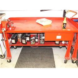 CHOICE of 4 Shure "Snap-on" Roll around work Table with Snap on vise and Retractable, 30' Recoiling 