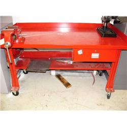 CHOICE of 4 Shure "Snap-on" Roll around work Table with Snap on vise and Retractable, 30' Recoiling 