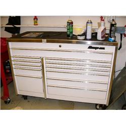 CHOICE of 3 White Snap-on Roll around tool Boxes with 12 Drawers and Stainless Steel Tops with Remov