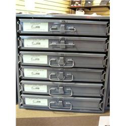 CHOICE on 4  (As a set originally cost $18,000)  6 Drawer Metal Cabinets with   Chrome Plated Nuts a