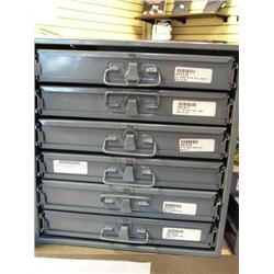 CHOICE on 4  (As a set originally cost $18,000)  6 Drawer Metal Cabinets with   Chrome Plated Nuts a