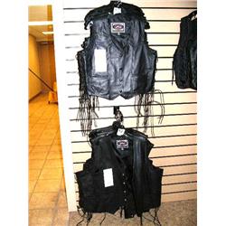 Lot of:  15 Leather River Run Vests:   1-Large Womans 2- XLarge Womans' 1-XXLarge Woman's, 1-Med Wom