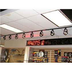 Lot of Black Track Lighting with 19 Light Fixtures in 3 Sections