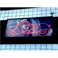 Red Neon Indian Motorcycle Sign