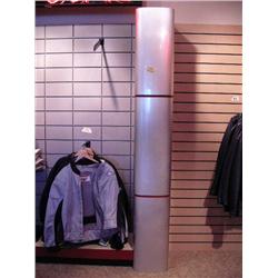 Lot of 11 Silver and Red Striped Pillars approx 8' Tall, 12" wide, 24" deep