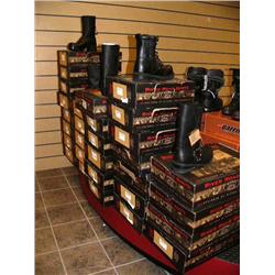 Lot of: 30 Pair River Road Boots, Sizes: 10.5 men's, 13mens, 11mens 12mens 10mens, 6 women's, 6 wome
