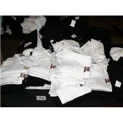 Large Lot of:  Ground Up Customs short and long Sleeved T-shirts, white and black, Some button down 