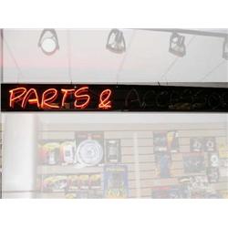 CHOICE on 7 Neon Signs:  "Parts, Service, Riding Gear, Riding Gear, Parts (&Accessories does not lig