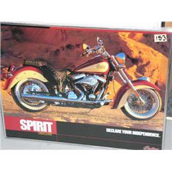 Spirit Deluxe Indian Motorcycle Sign Framed 20" x 26"