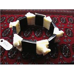 Baleen and Ivory Bracelet with Carved Bears, Foxes, Seals (27)