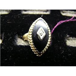 Diamond and Hematite Lady's Ring (27) Size 5.5