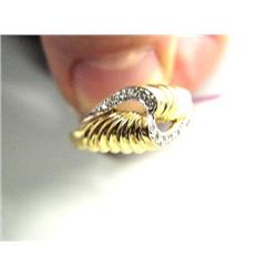 12 Diamond and Gold Ring Size 8 3/4 (27)