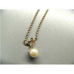 Pearl and Diamond Pendant with 14k gold chain (27)