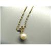 Image 1 : Pearl and Diamond Pendant with 14k gold chain (27)
