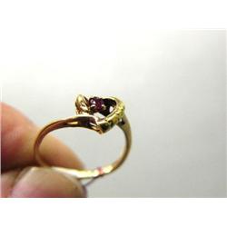 Gold Nugget Ladies Ring with a Garnet (27) Size 6 3/4
