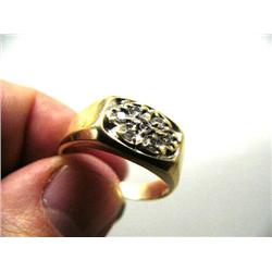Men's Seven Diamond Ring size 10 1/2 ,  14k Gold (27)